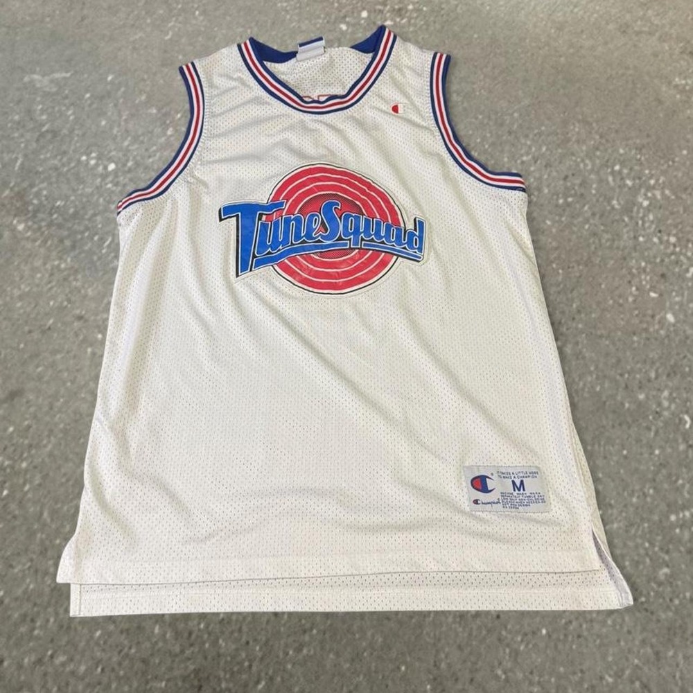 Vintage Champion Bugs Bunny Tune Squad Jersey White Mens Medium Space Jam